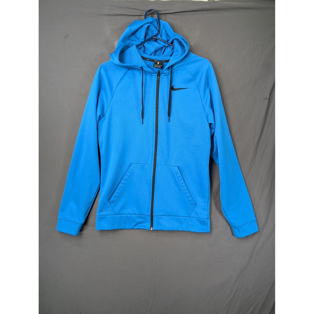 Nike Mens Dri-Fit Full Zip Hoodie Blue Training Jacket Small 860465-403